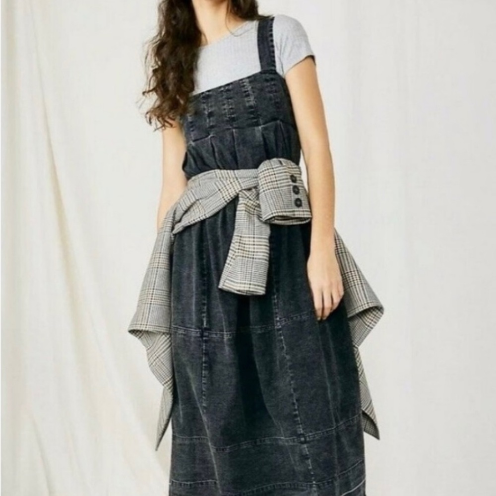 Denim midi dress
